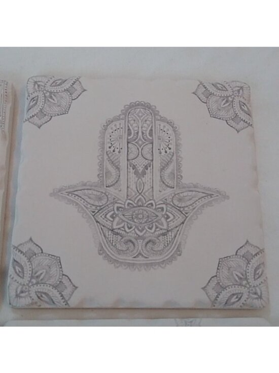 Hamsa Hand of Fatima Coasters, Black White, set of 4 | eBay Hamsa Hand of Fatima Coasters, Black White, set of 4